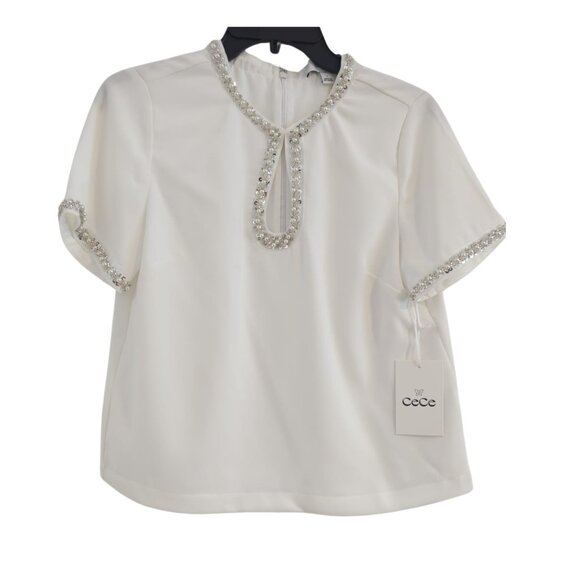 CeCe Pearl Embellished Blouse – Elegant Work to Party Top ✨ - Picture 3 of 3